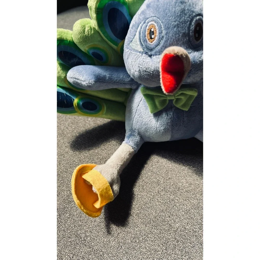 IRTRA Peacock Plush Toy Kids OS Blue Green Stuffed Animal Bow Tie Souvenir